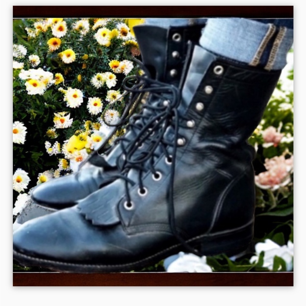Black Classic Laredo Roper Boot- EUC Sz 5 Genuine leather☀️🖤 - Picture 6 of 14